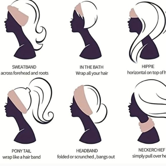 NEW! Boho no slip knotted headband in Black - Picture 3 of 3